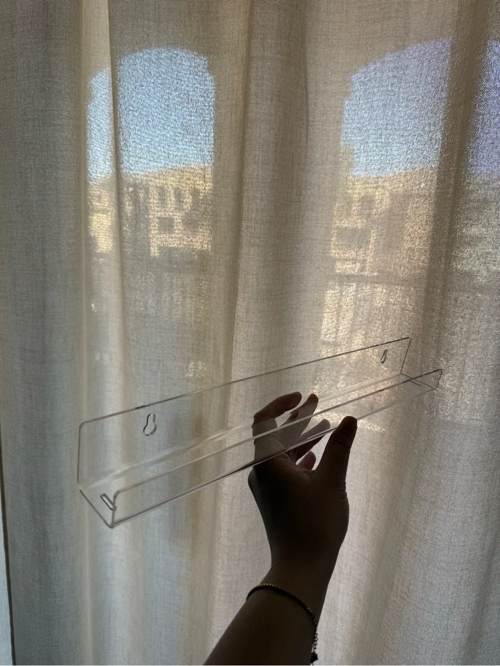 The Container Store Clear Acrylic Wall Shelf